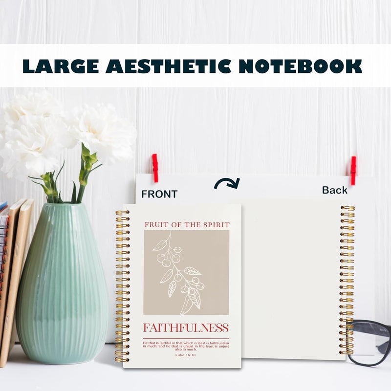 BearCake Fruit of the Spirit Faithfulness Christian Notebook Journal, Christian Gifts for Women, Bible Notebooks for Note Taking, Bible Journaling Notebook, Hardcover Spiral Notebook 5.5x8.3 - Image 4